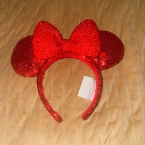 Disney Red Sequin Minnie Mouse Ear Headband